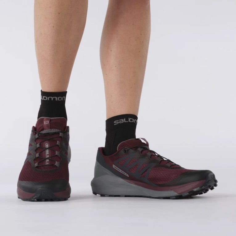 Salomon Sense Ride 4 Women's Trail Running Shoes Burgundy / Dark Grey | CA 6D14